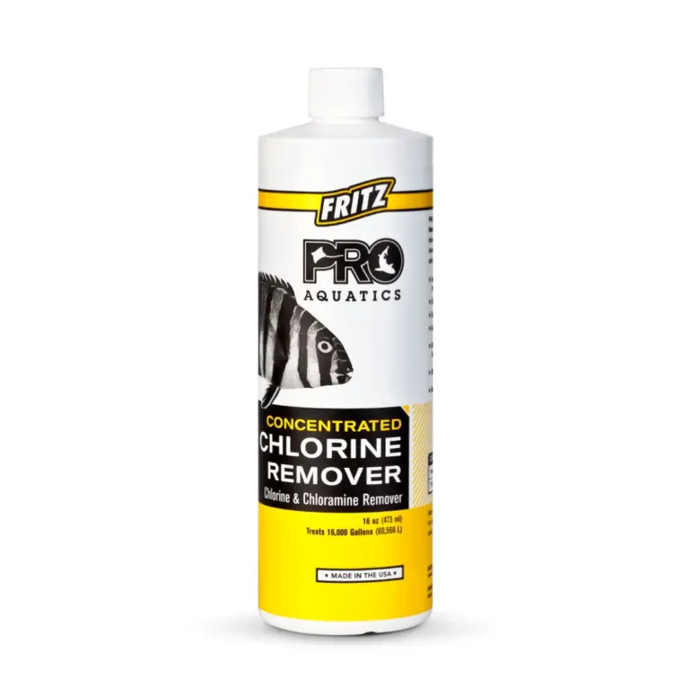 FritzPro chlorine remover, aquarium dechlorinator, sodium thiosulfate water conditioner, pH balanced dechlorinator, saltwater chlorine remover, reef safe water conditioner, tap water dechlorinator, pond chlorine remover, 16 oz chlorine remover, FritzPro water conditioner